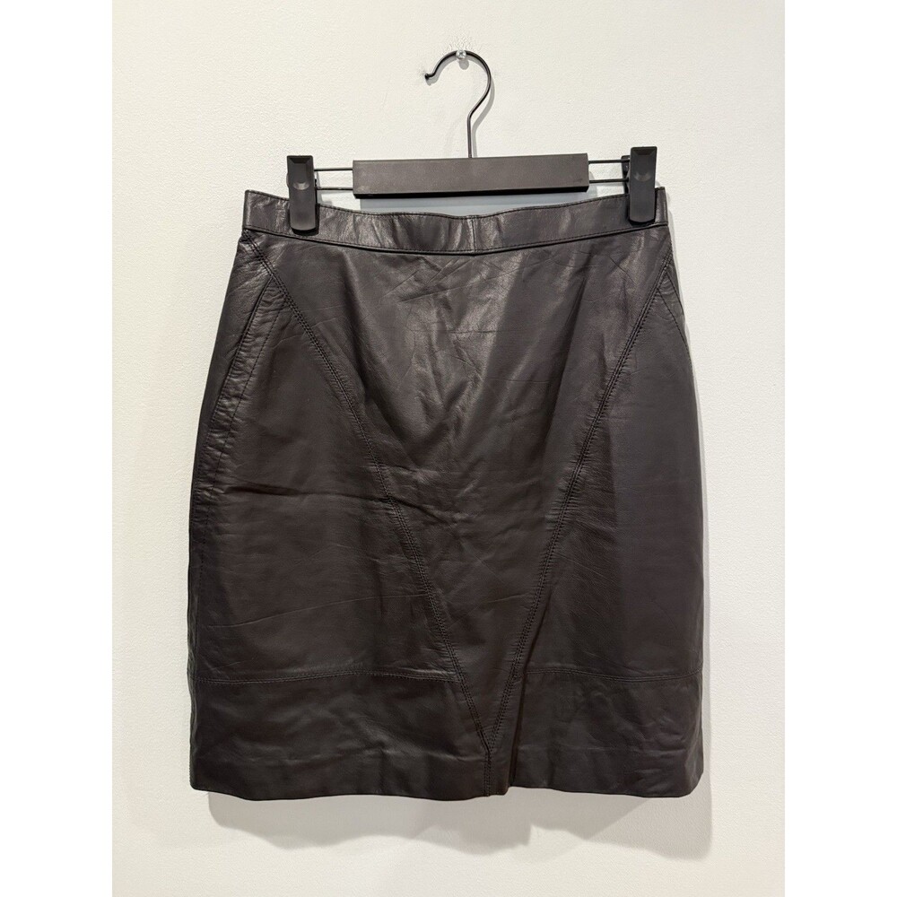 Vintage G-III Leather Skirt Womens 26* Black Preppy Work Concert Minimalist